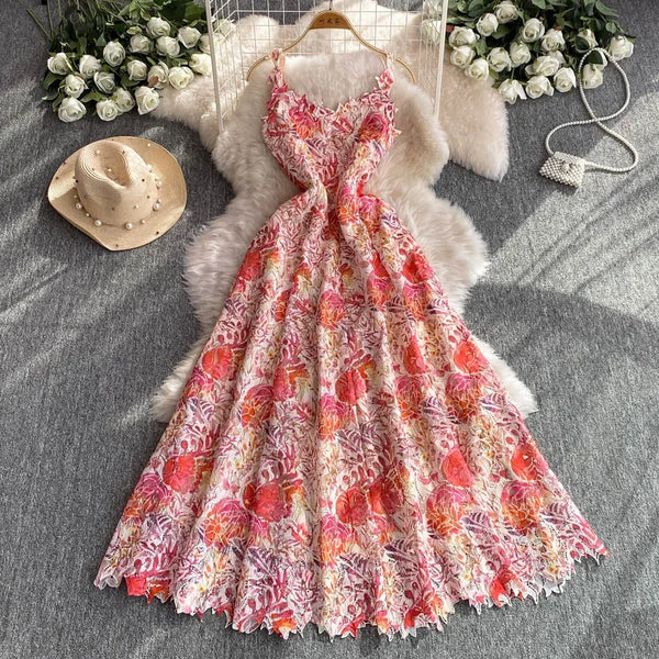 Elegant Lace Casual Sleeveless Chic Straps Dress