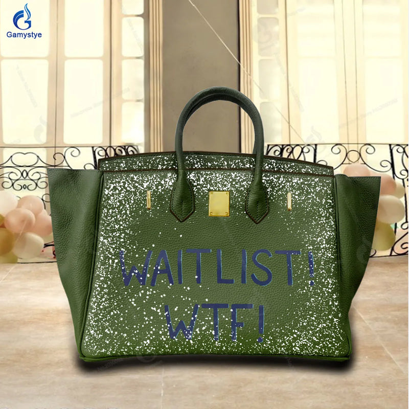 Printed Customize Art English WTF Bags