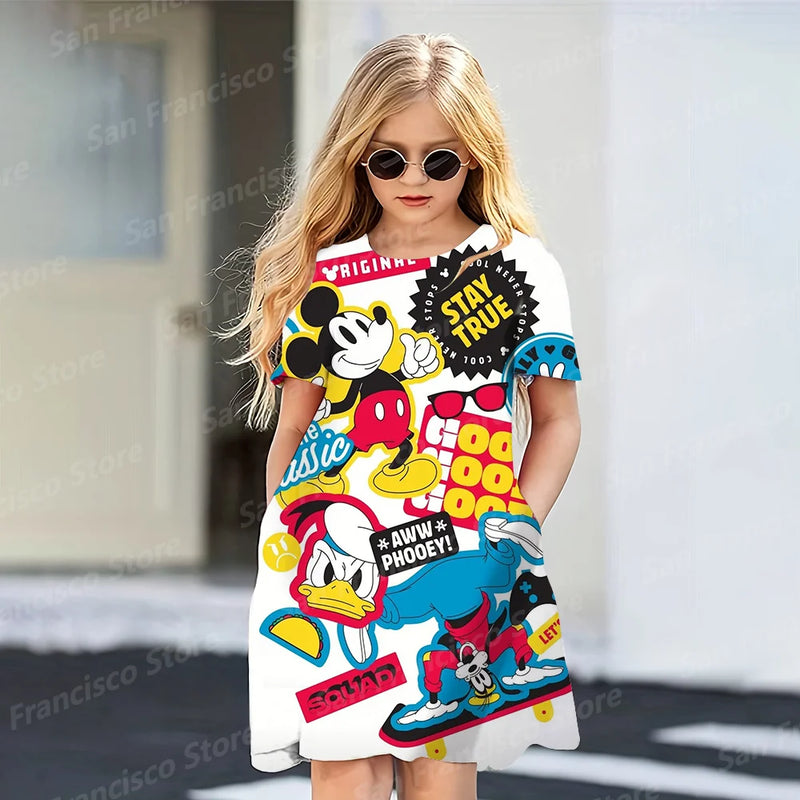 Disney Series Cartoon Pattern Girl Dress