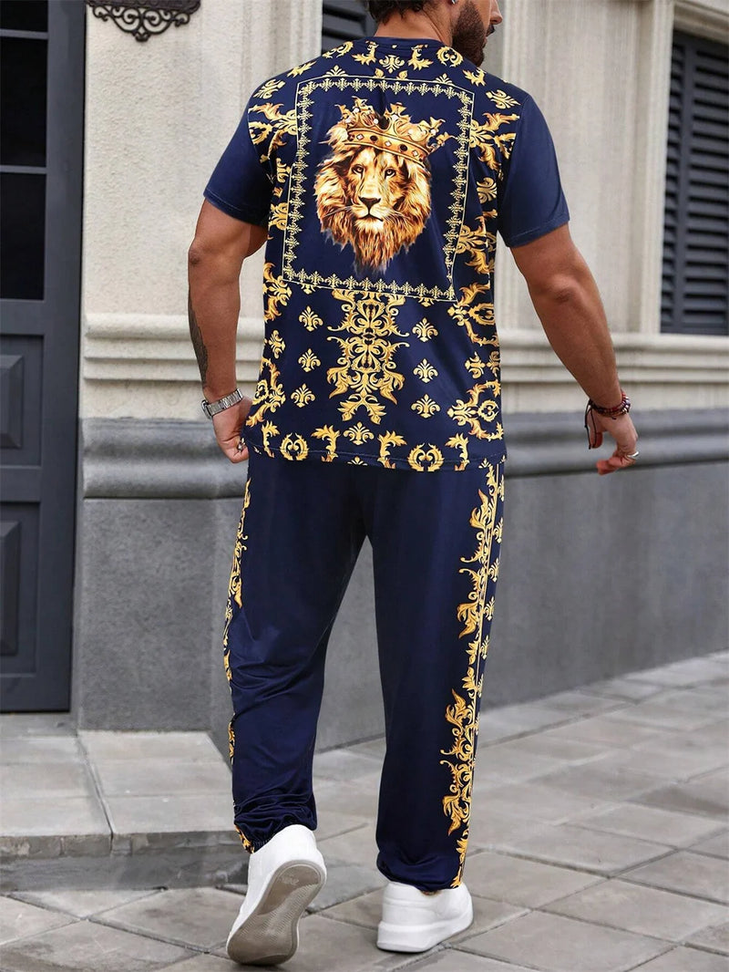 Summer Short Sleeve And Trousers Lion