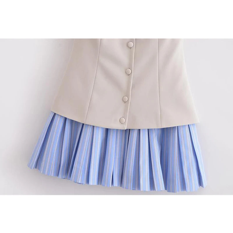 Chic Patchwork Sling Tube Top Slim Mini Elegant Dress