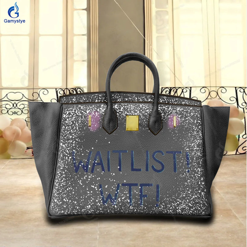 Printed Customize Art English WTF Bags