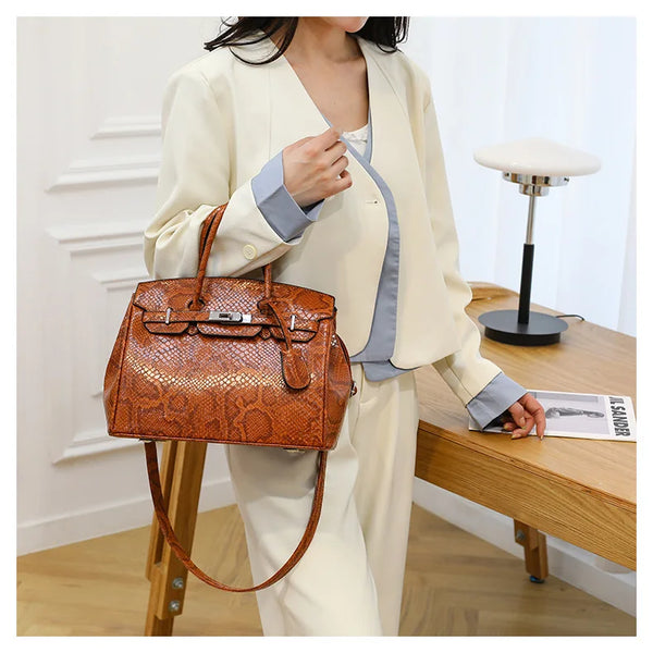 Snake Skin Pattern Hermès-Style Bag