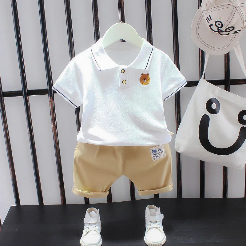 Summer Short Sleeve T Shirt and Shorts 2Pcs/Suit