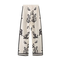 Casual Lapel Long Sleeve Blouse Wide Leg Trousers