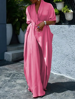 V-Neck Asymmetric Loose Chic Bohemian Dress