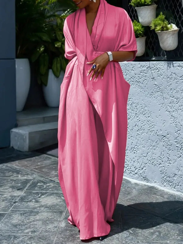 V-Neck Asymmetric Loose Chic Bohemian Dress