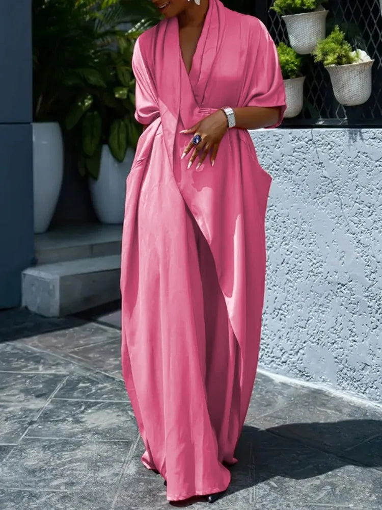 V-Neck Asymmetric Loose Chic Bohemian Dress