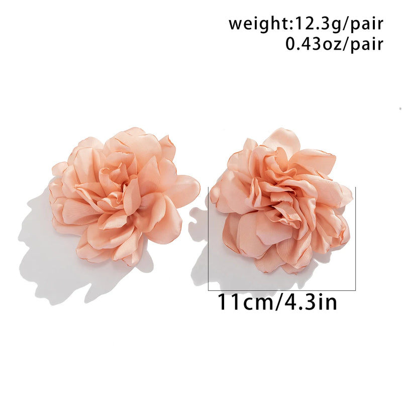 CAMINA Hyperbole White Red Large Flower Earrings