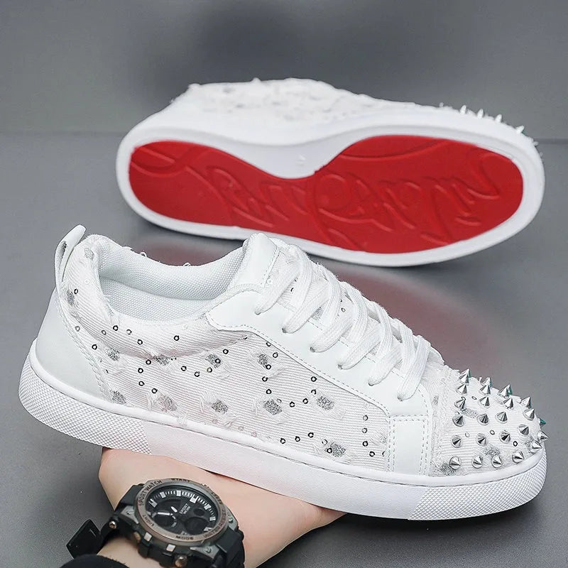 Sneakers Casual Designer Rivet Bling Punk Board Shoes
