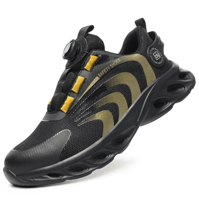 Rotary Buckle Work Sneakers Protective Lightweight Safety Shoes