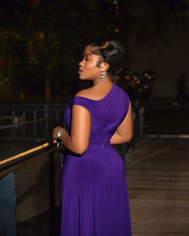 Ruched Sleeveless High Side Split Maxi Dress