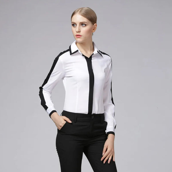 Elegant Long Sleeve Blouses Shirts White Bodysuits