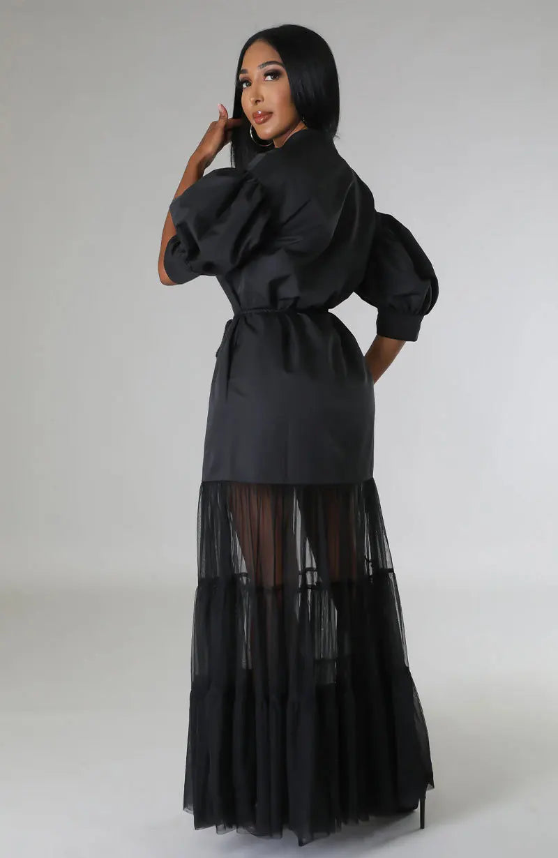 Elegant White Lace Shirt Short Sleeve Lace-up Pocket Lace Long Dress