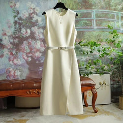 Round Neck Vest Sleeveless Long Dress