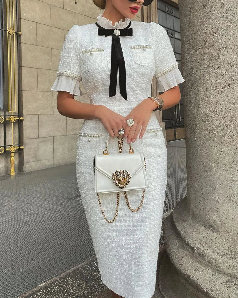 Beaded Fragrant Breeze White Dress