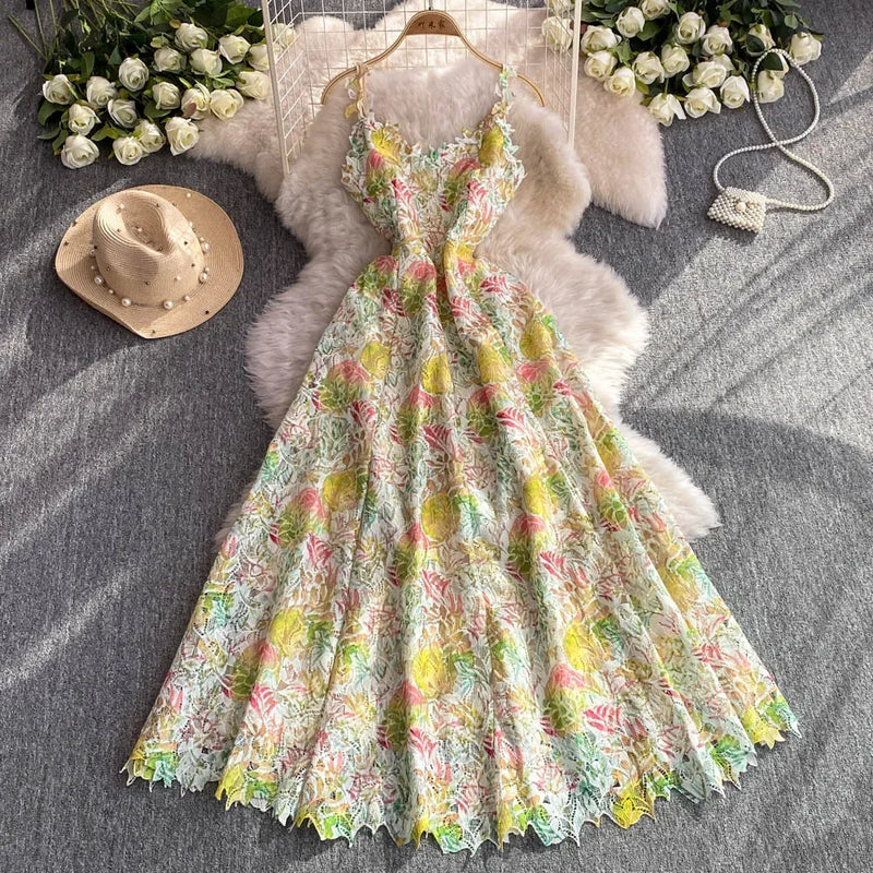 Elegant Lace Casual Sleeveless Chic Straps Dress