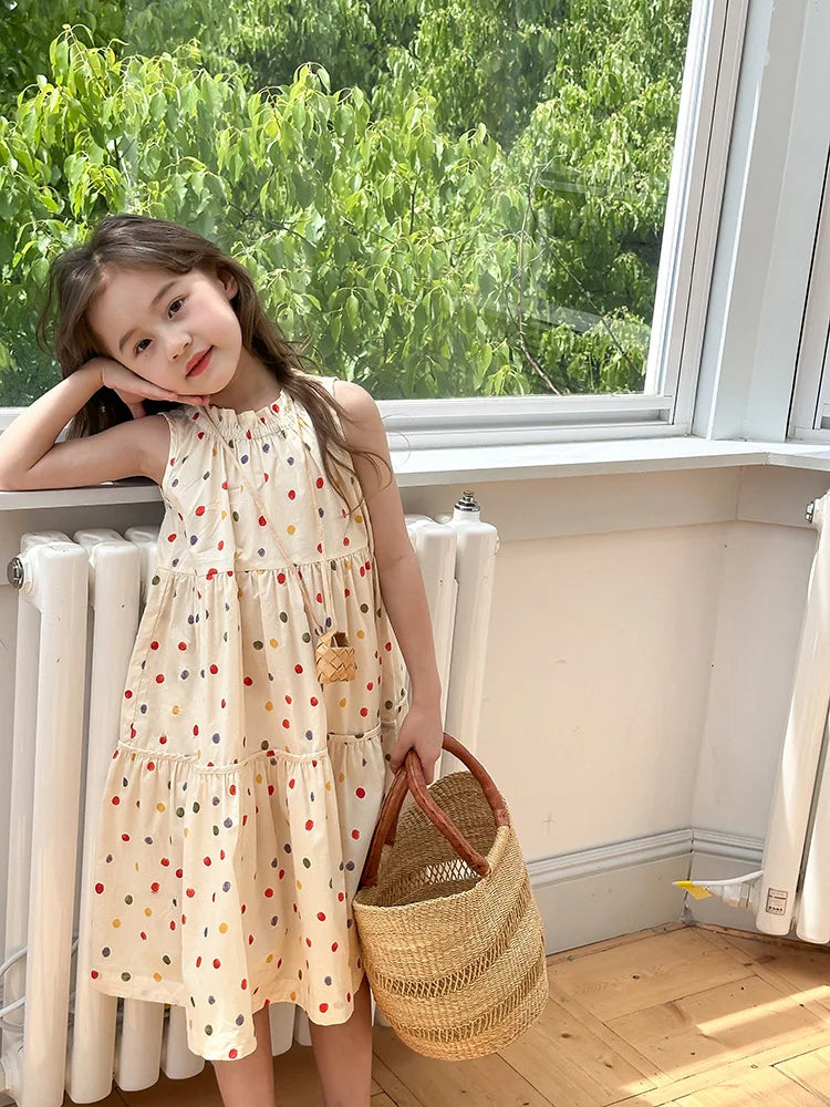Summer Polka Dot Skirt Dress