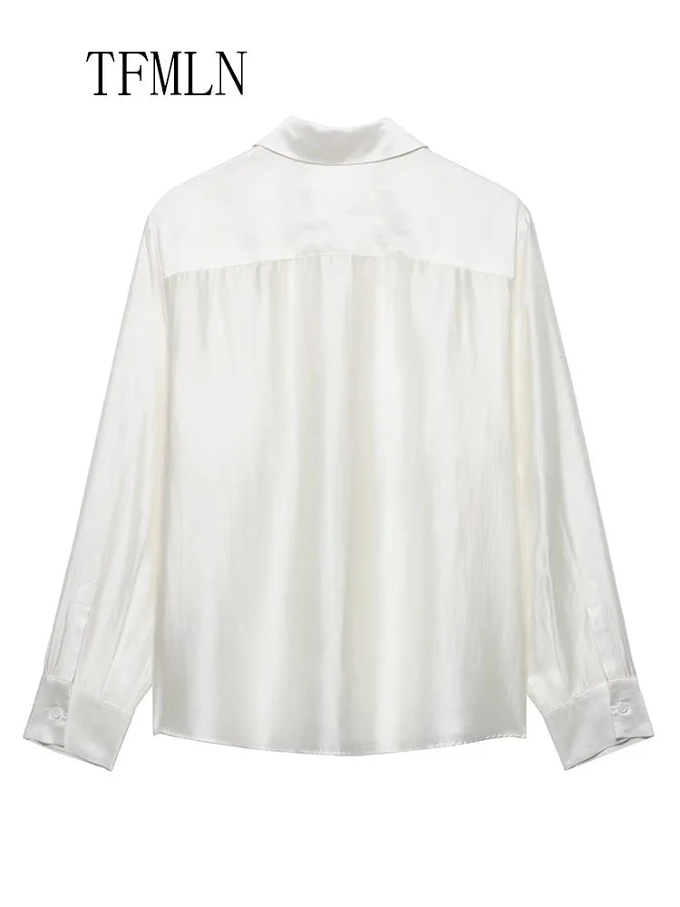 Embroidery Lapel Single Breasted Loose Causal High Long Sleeve Tops