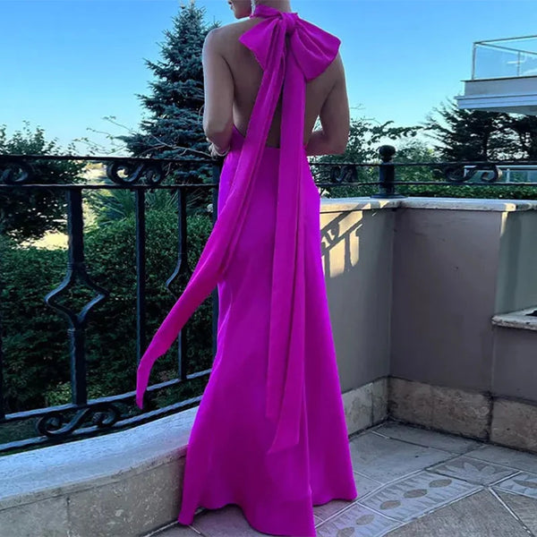 Elegant Halter Bridesmaid Dress