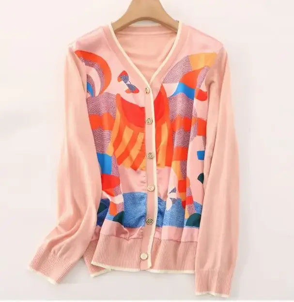Vintage Cardigans Spring Autumn Thin Knitted Tops