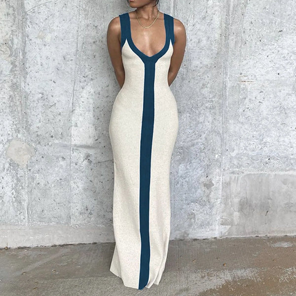 Elegant Summer V-neck Slip Draped Dress