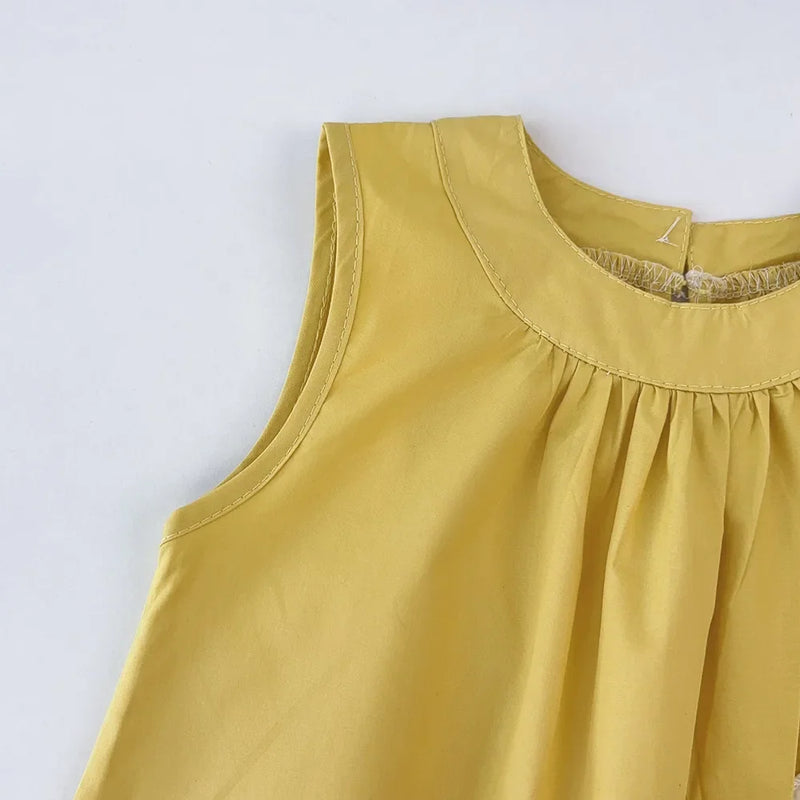 Summer Girls Casual Flower Vest Dress