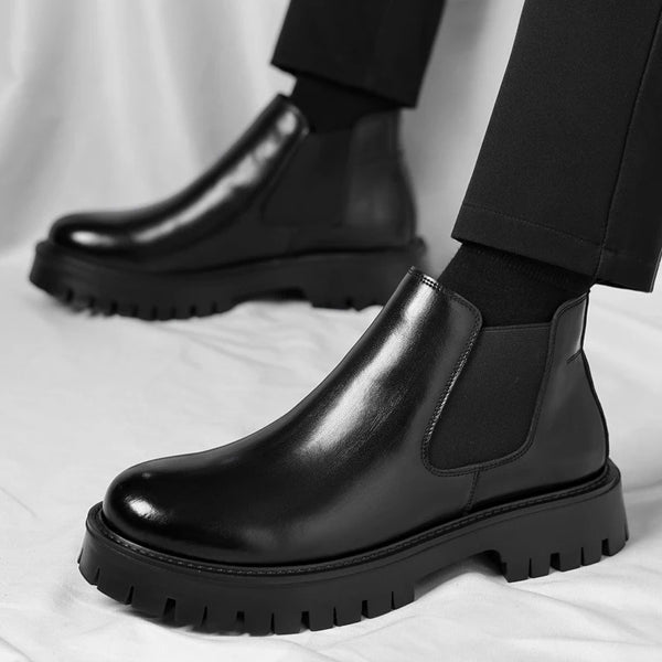 Classic Retro Chelsea Leather Ankle Boots