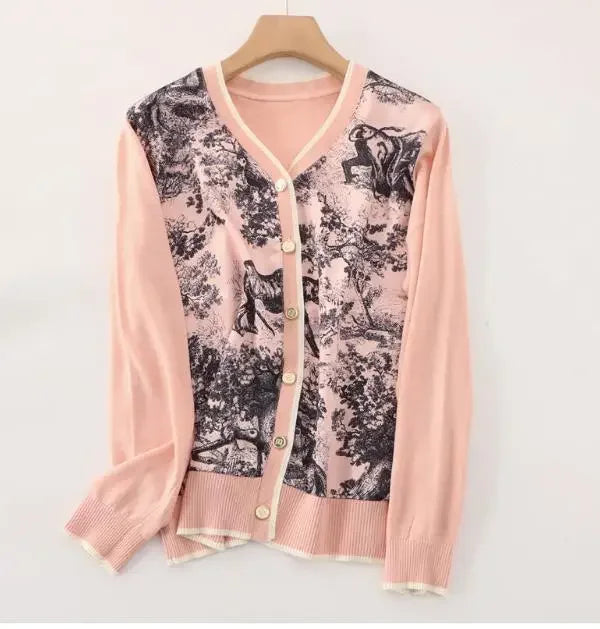 Vintage Cardigans Spring Autumn Thin Knitted Tops