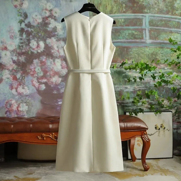 Round Neck Vest Sleeveless Long Dress