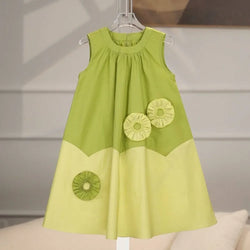 Summer Girls Casual Flower Vest Dress