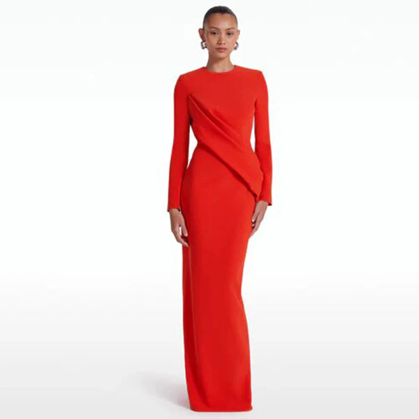 Sheath O-Neck Long Elegant Luxury Dress