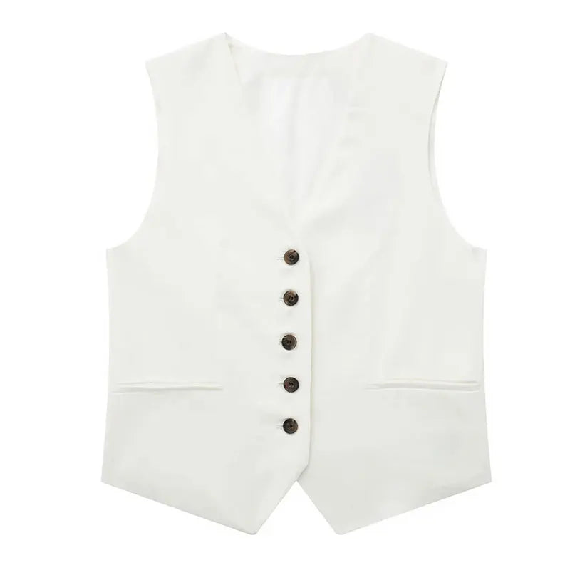 Sleeveless Vest Top+High Waist Slim Shorts 2 Pieces Set