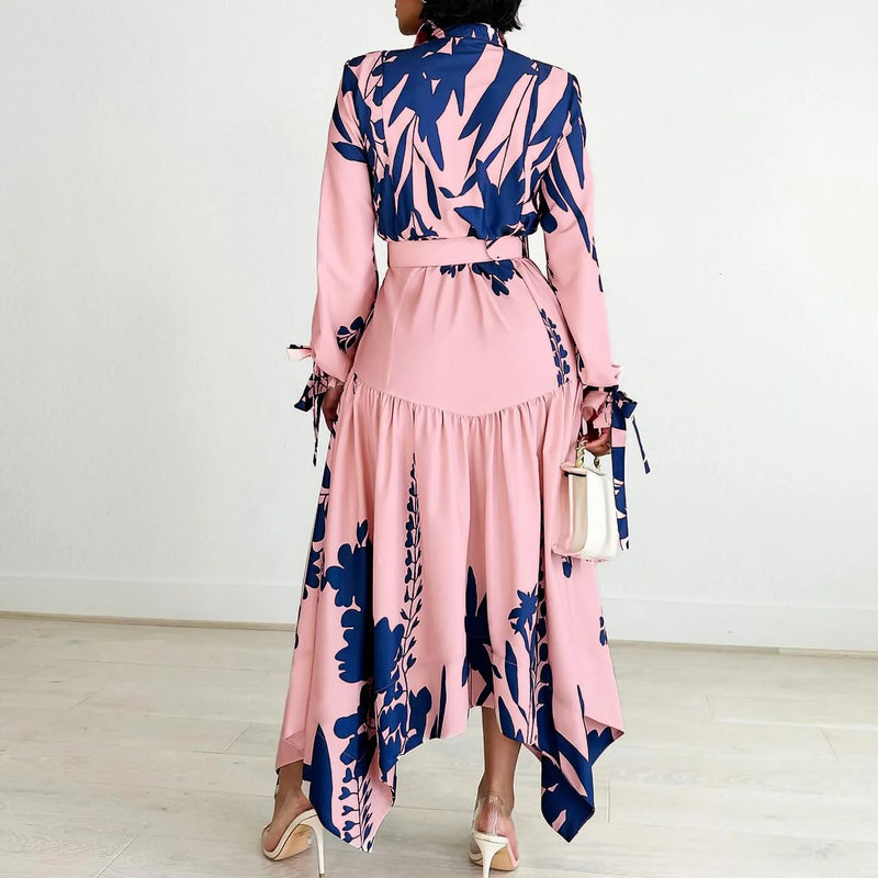 Spring Casual Printed Irregular Maxi Dress