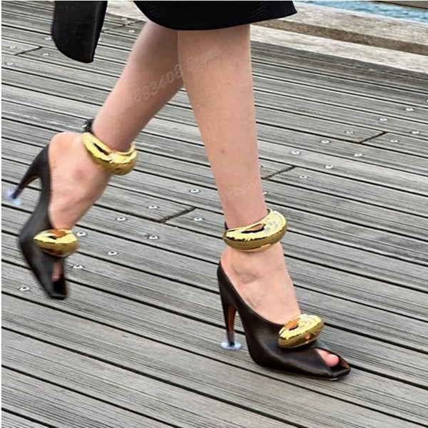 Black Runway Style Square Toe Pumps Matte Leather