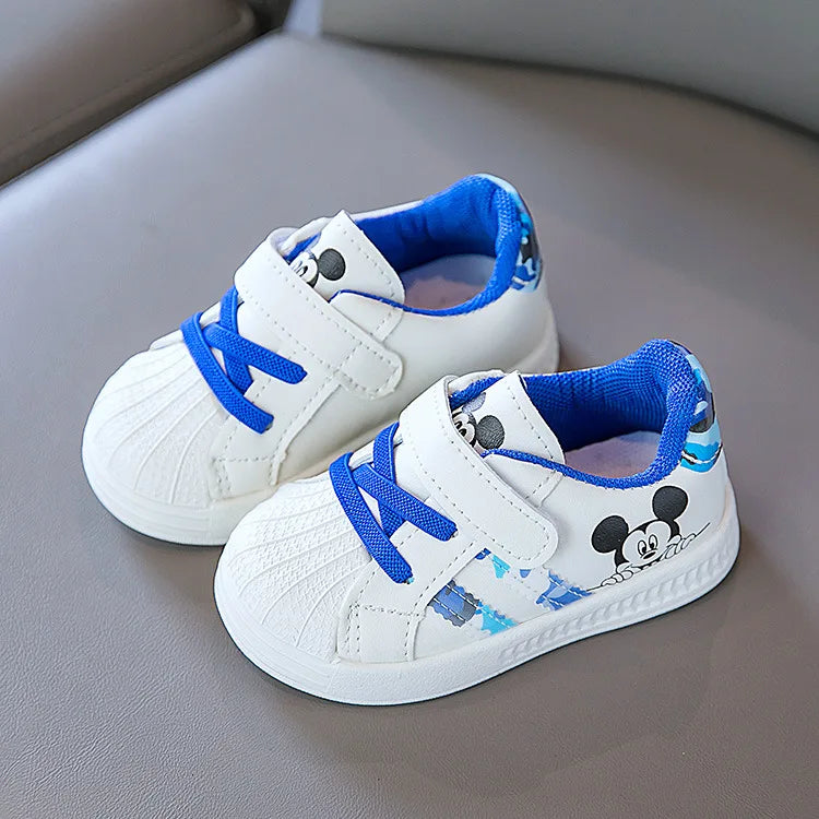 Disney White Casual Sneaker Mickey Mouse Kids Sports Shoes Toddler