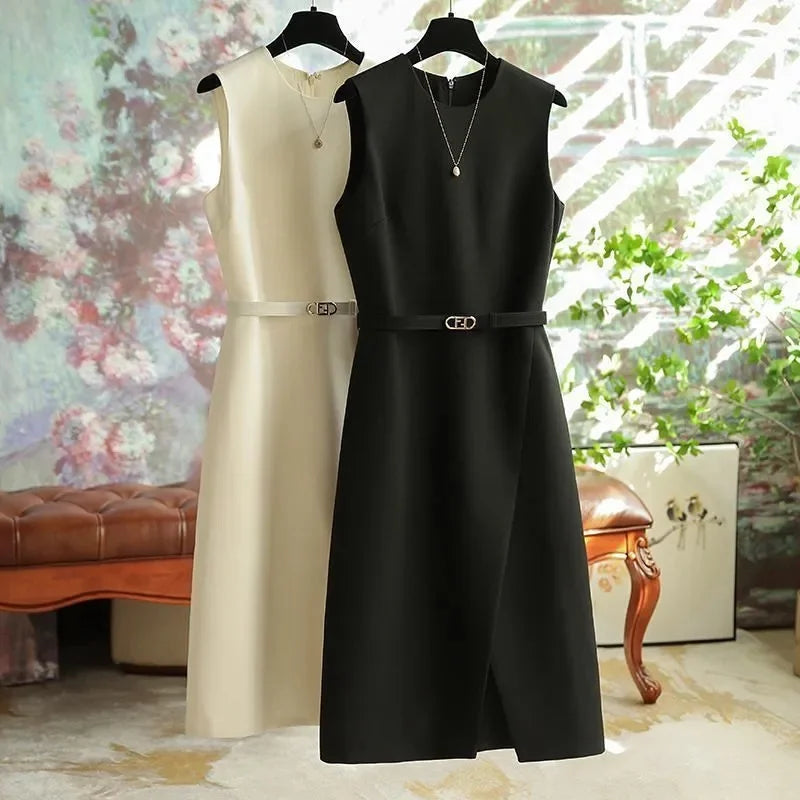 Round Neck Vest Sleeveless Long Dress