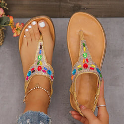 CAMINA Fashion Rhinestone Flat Sandals