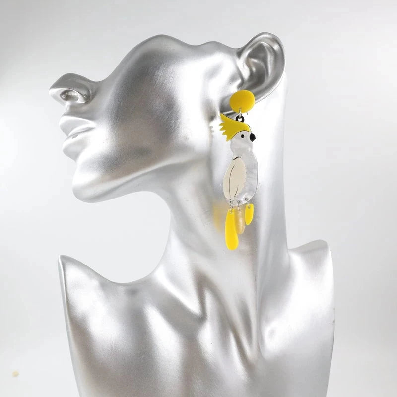 Cute Parrot Acrylic Birds Drop Dangle Earrings