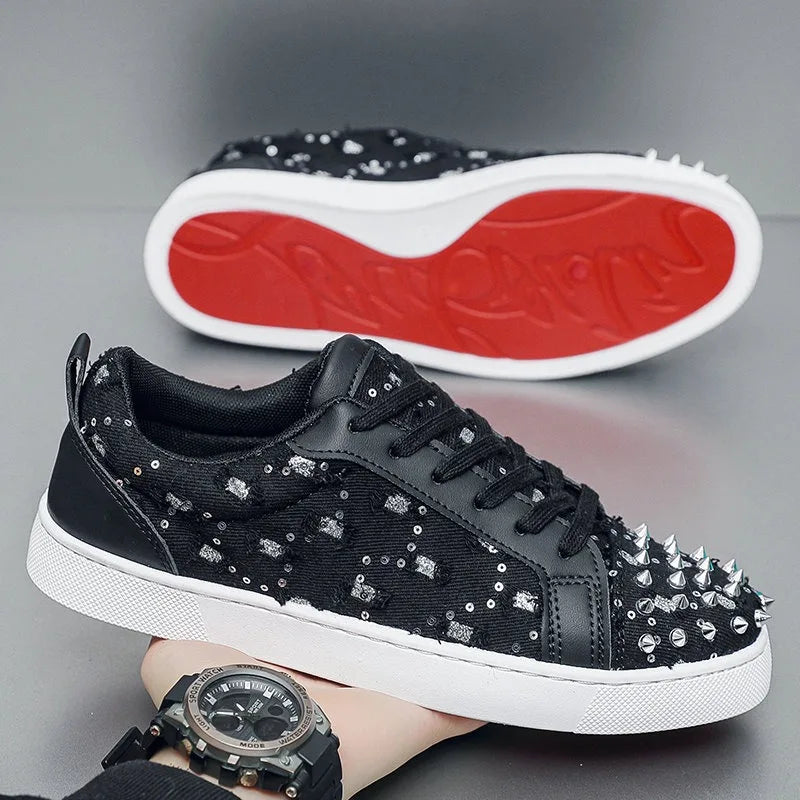 Sneakers Casual Designer Rivet Bling Punk Board Shoes