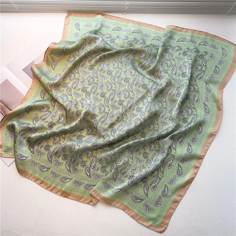 Satin Bandana Print Scarves