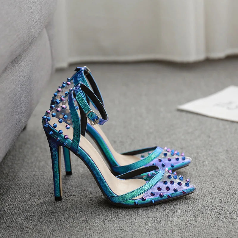 Bun Head Rivets High Heel Sandals