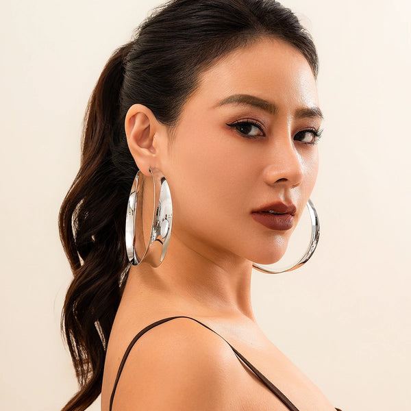 Big Hollow Out Round Hoop Earrings