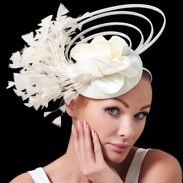 New Race Fascinator Hats Bowknot Wedding Church