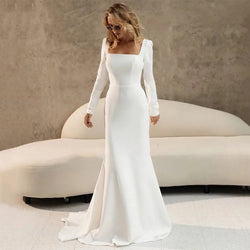 Civil Wedding Dress Long Sleeve