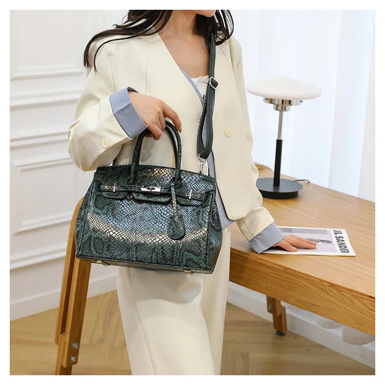 Snake Skin Pattern Hermès-Style Bag