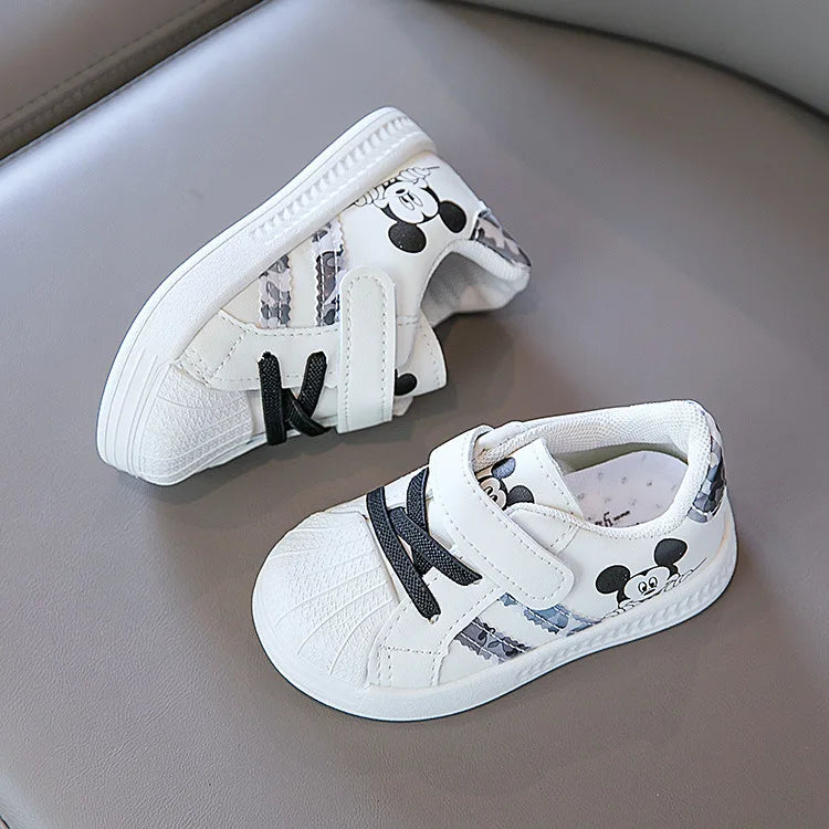Disney White Casual Sneaker Mickey Mouse Kids Sports Shoes Toddler