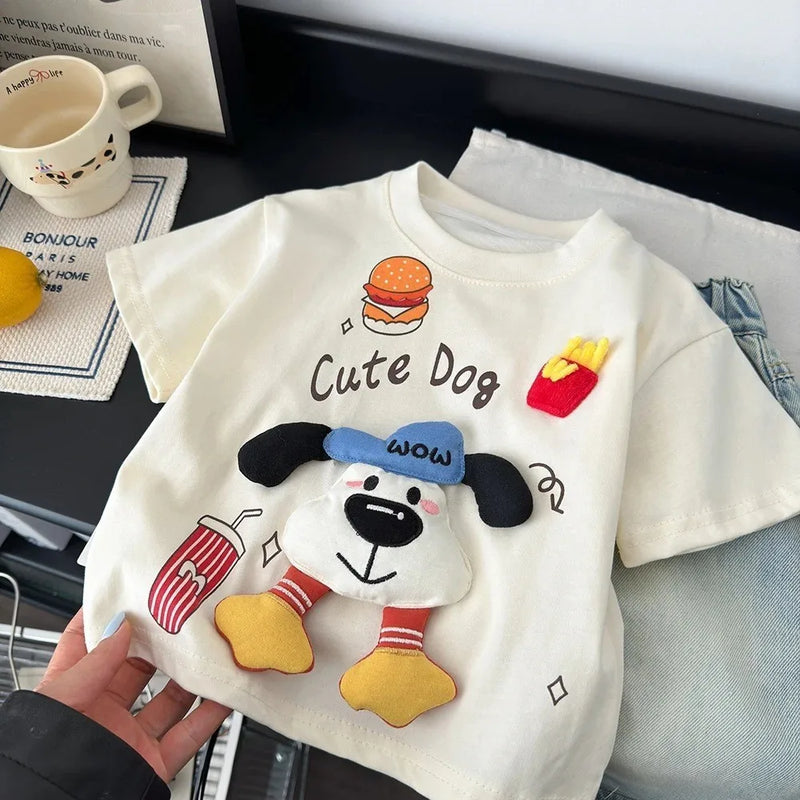 Summer Girls Boys Cute Cartoon Short Sleeve T-shirts