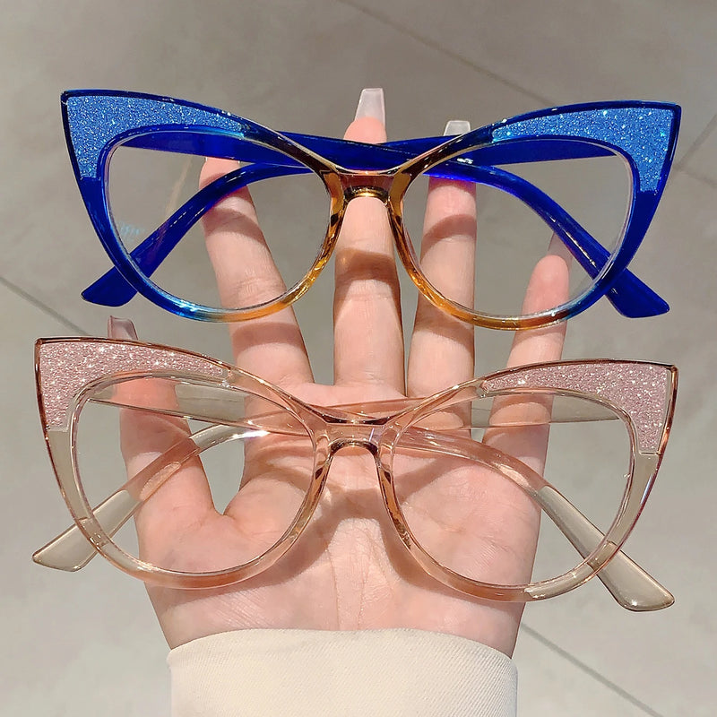 Colorful Bling Frame Cat Eye Eyeglasses