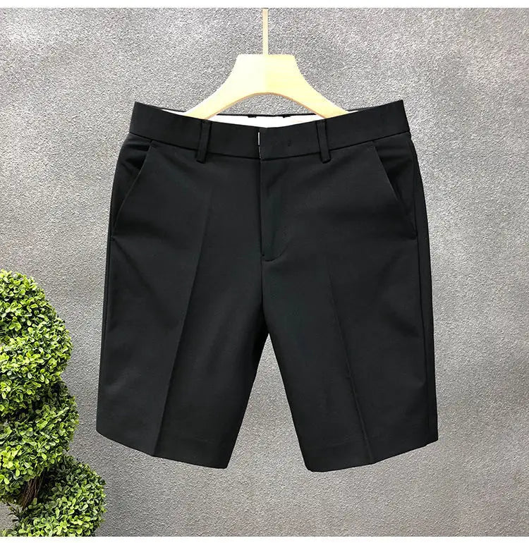 High-End Light Business Suit Slim Straight Shorts Men's